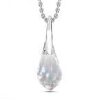 Shimmer Swarovski Crystal Pendant with Chain (Size 20) in Platinum Overlay Sterling Silver 4.38 Ct.