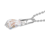 Shimmer Swarovski Crystal Pendant with Chain (Size 20) in Platinum Overlay Sterling Silver 4.38 Ct.