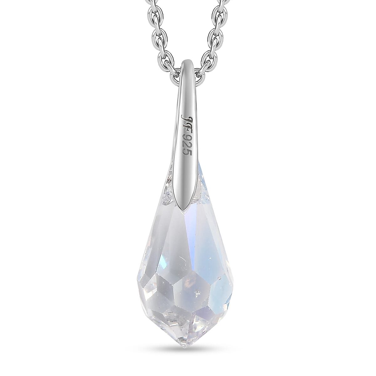 Shimmer Swarovski Crystal Pendant with Chain (Size 20) in Platinum Overlay Sterling Silver 4.38 Ct. 4405999 5