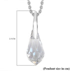 Shimmer Swarovski Crystal Pendant with Chain (Size 20) in Platinum Overlay Sterling Silver 4.38 Ct.