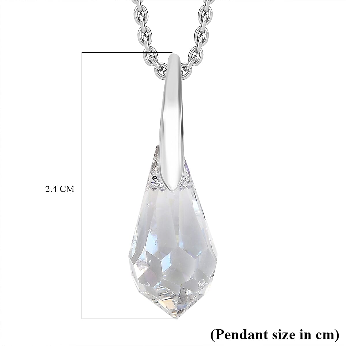 Shimmer Swarovski Crystal Pendant with Chain (Size 20) in Platinum Overlay Sterling Silver 4.38 Ct. 4405999 6