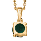 Lab Grown Emerald Pendant with Chain (Size 20) in 18K Vermeil Yellow Gold Plated Sterling Silver