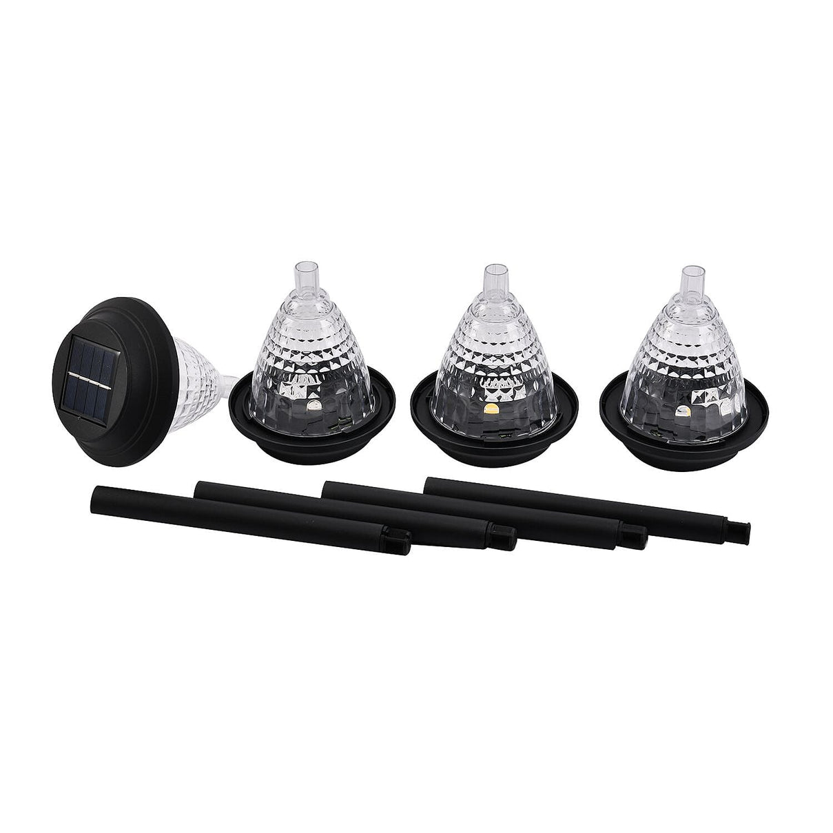 Set of 4 - Stunning Reflection LED Solar Garden Lights with White and Colour Changing Modes 7259114 0