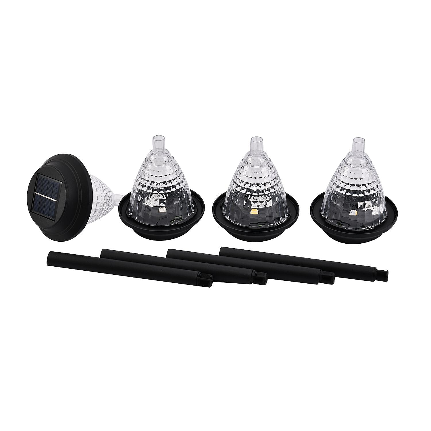 Set of 4 - Stunning Reflection LED Solar Garden Lights with White and Colour Changing Modes 7259114 0