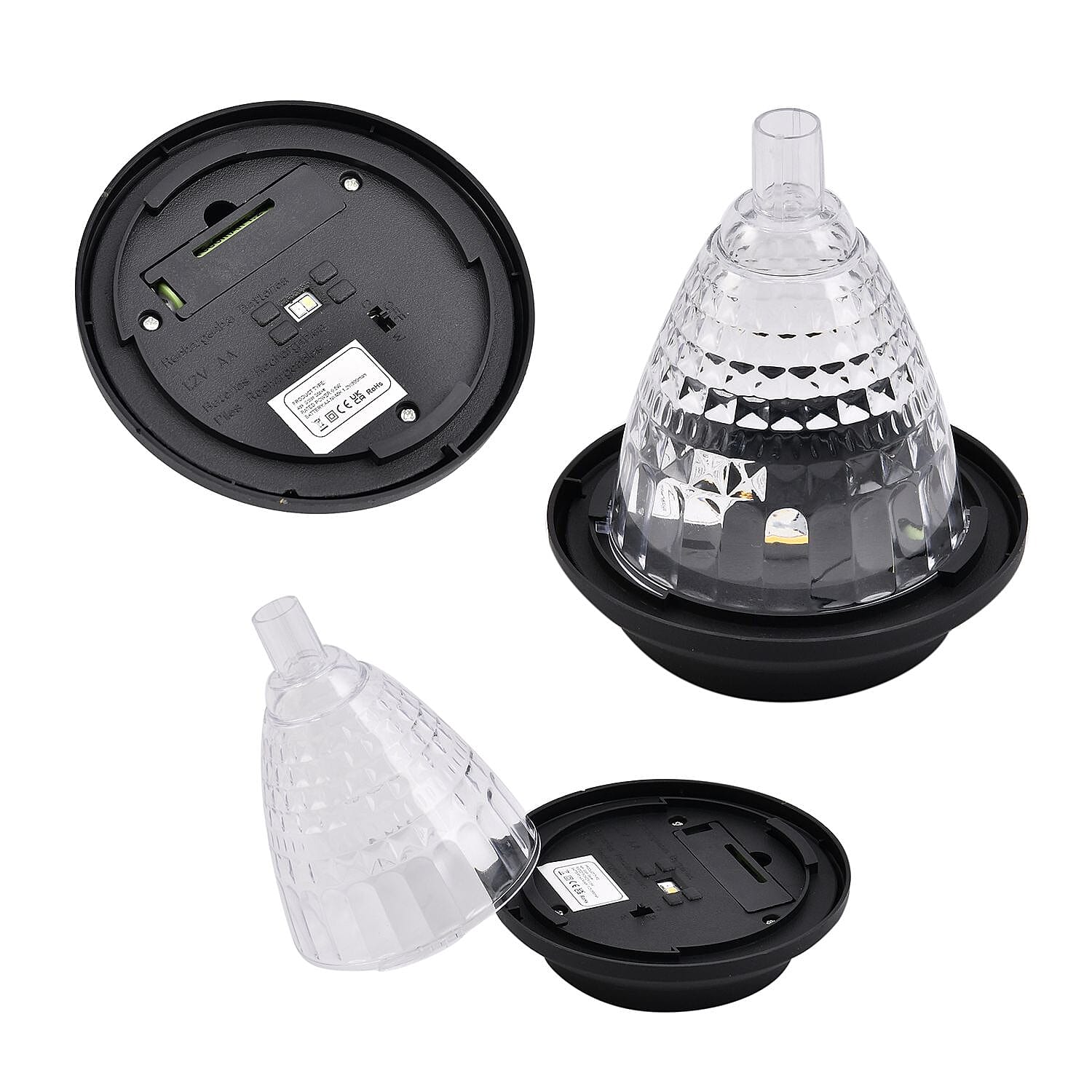 Set of 4 - Stunning Reflection LED Solar Garden Lights with White and Colour Changing Modes 7259114 4