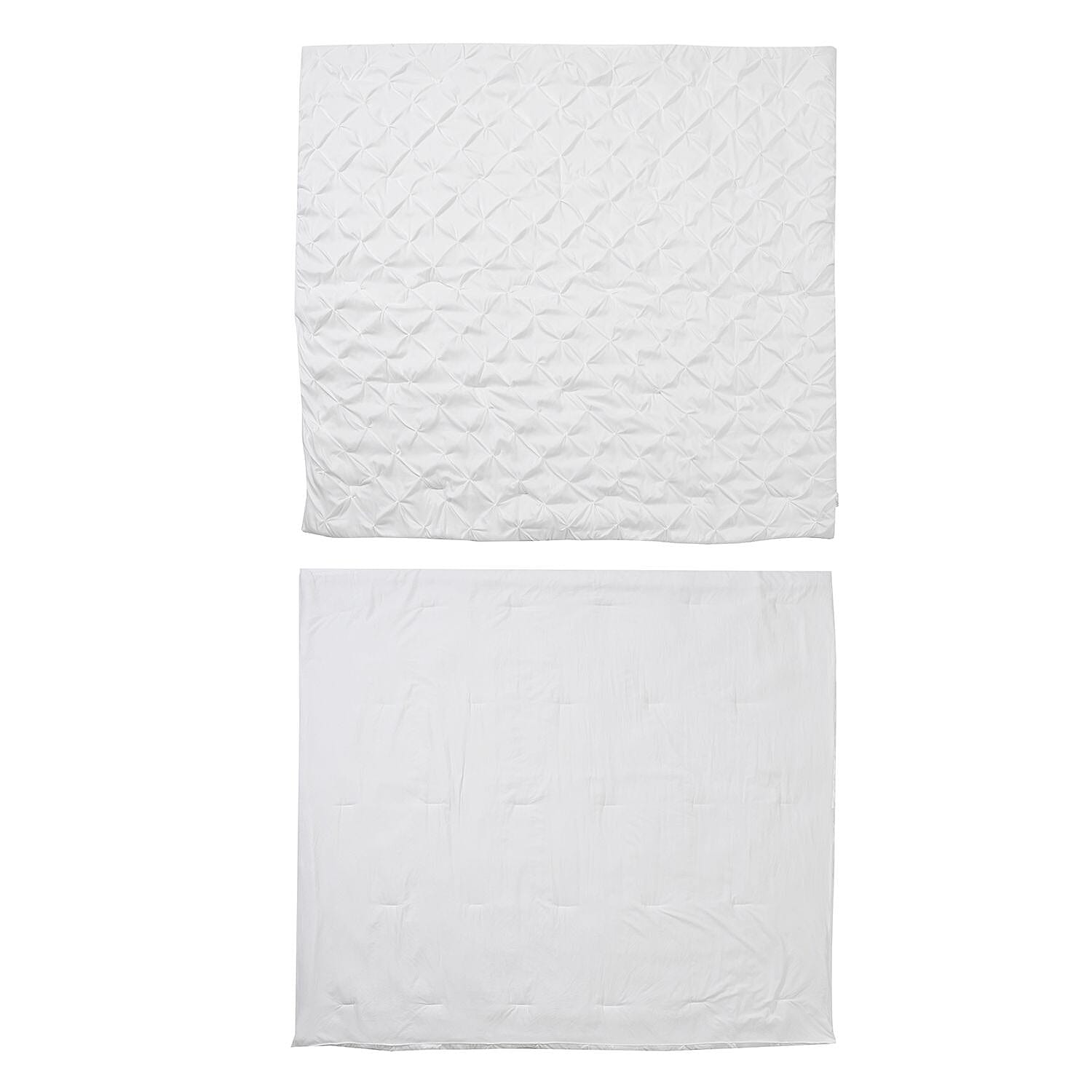 Oxford Closeout - 3 Piece Set - Pleated Comforter with 2 Pillow Cases  - White 7283123 4