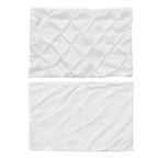 Oxford Closeout - 3 Piece Set - Pleated Comforter with 2 Pillow Cases (Double Size) - White