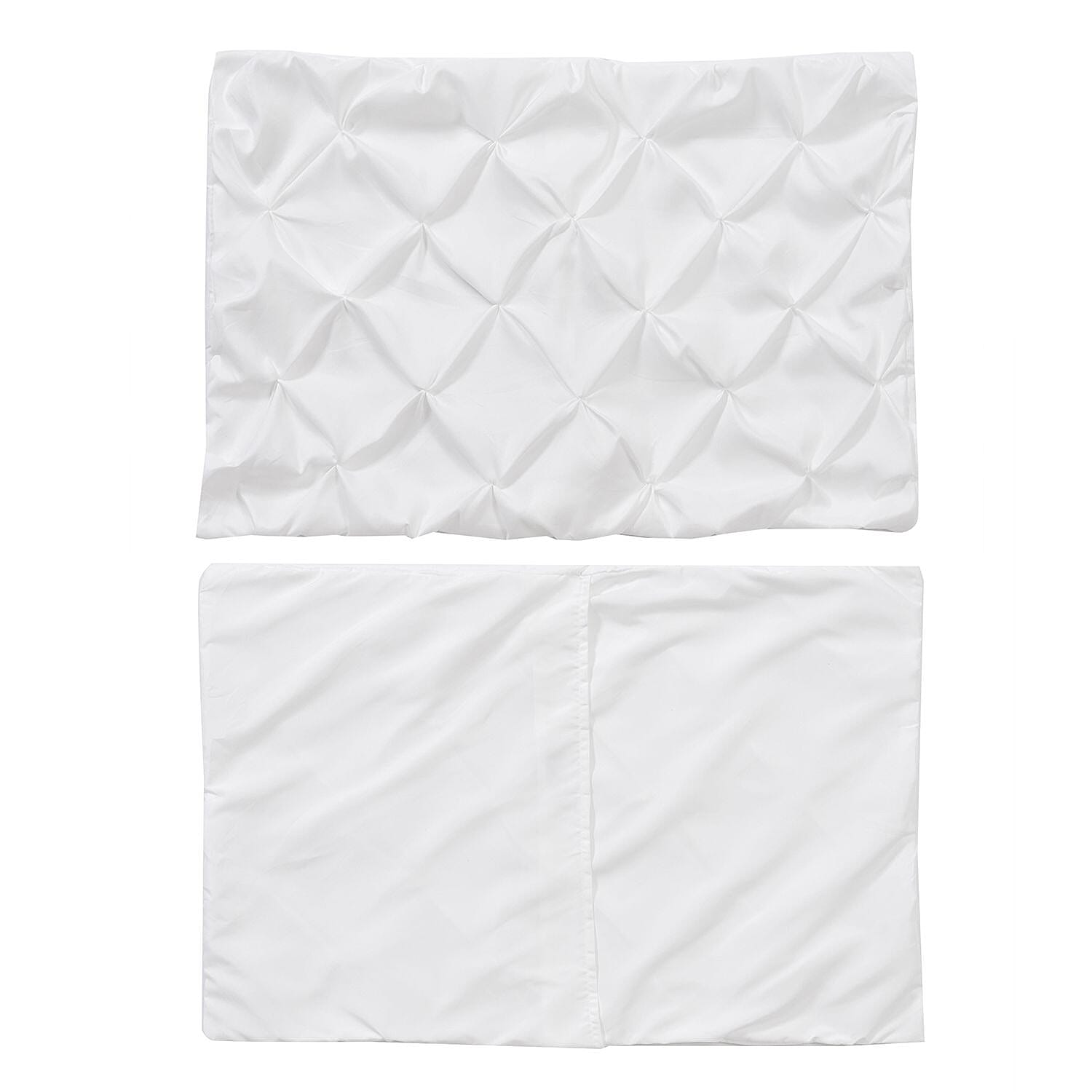 Oxford Closeout - 3 Piece Set - Pleated Comforter with 2 Pillow Cases  - White 7283123 5