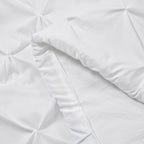 Oxford Closeout - 3 Piece Set - Pleated Comforter with 2 Pillow Cases (Double Size) - White