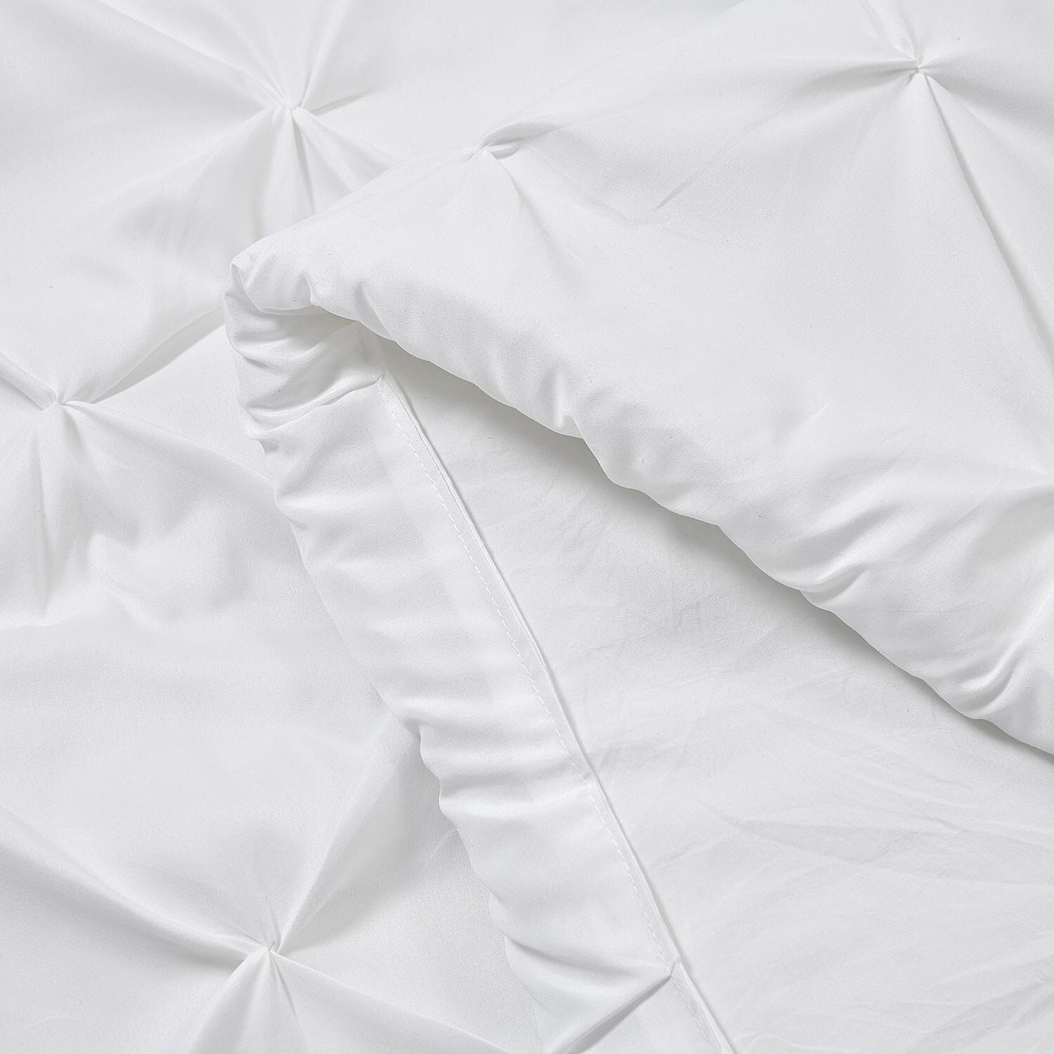 Oxford Closeout - 3 Piece Set - Pleated Comforter with 2 Pillow Cases  - White 7283123 7