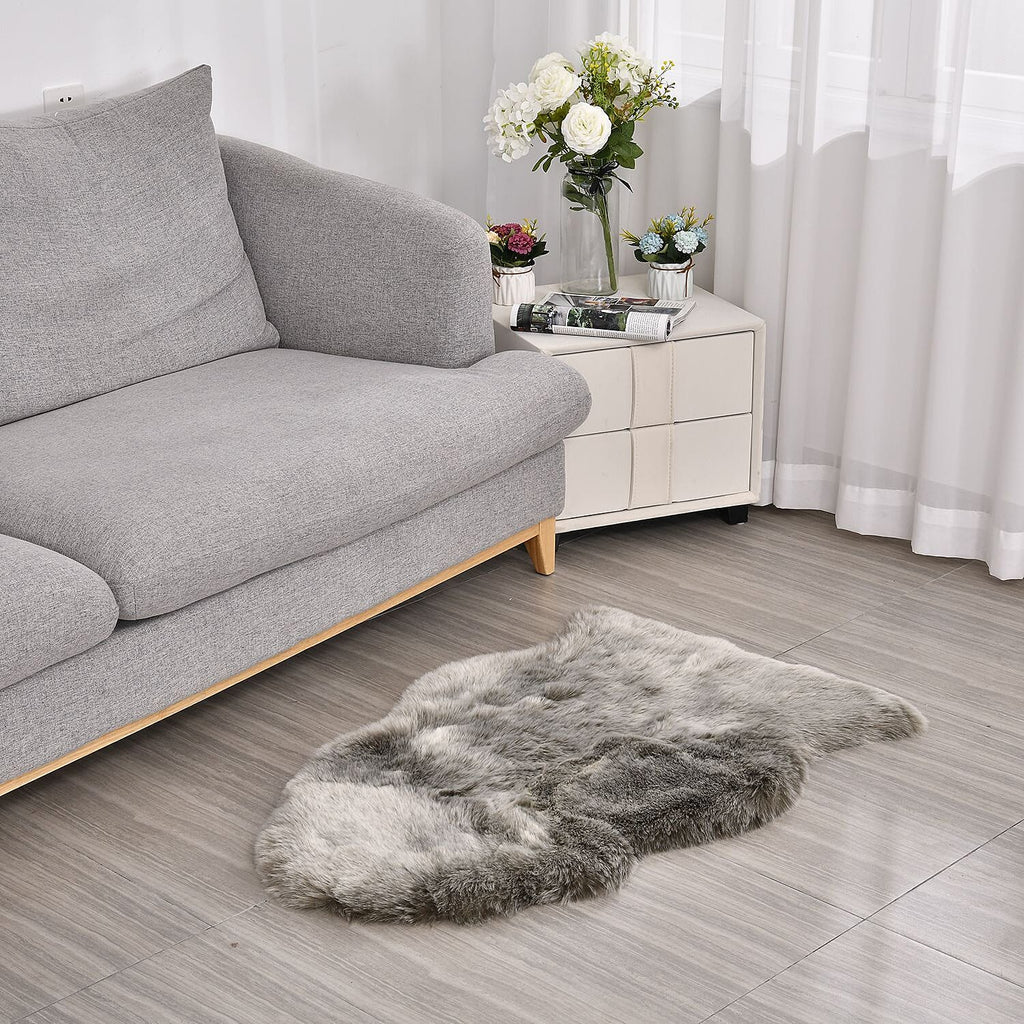 Super Soft Faux Fur Rug (Size 100x60 cm) - Grey