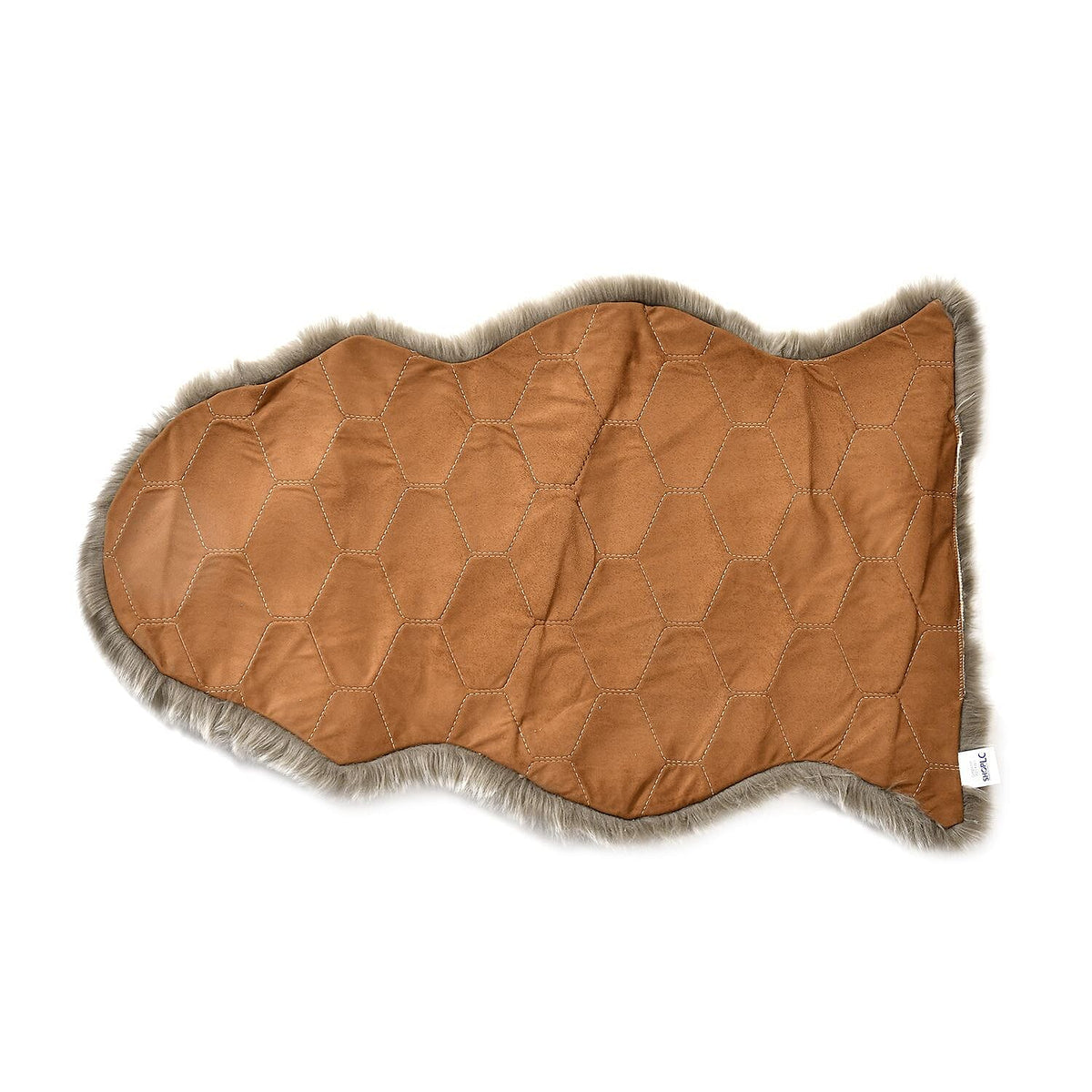 Faux Fur Patterned Rug - Doormat - Light Coffee 7388881 2