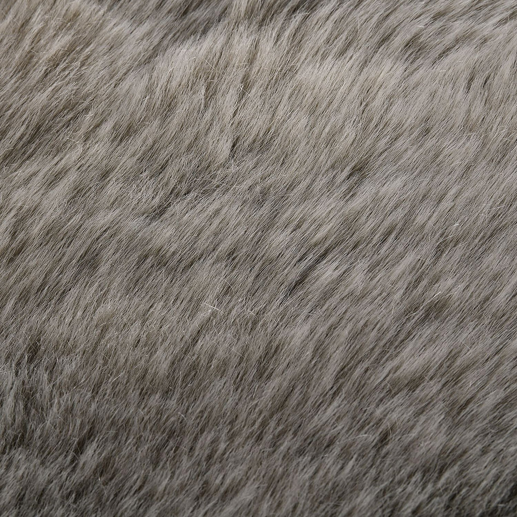 Super Soft Faux Fur Rug (Size 100x60 cm) - Grey