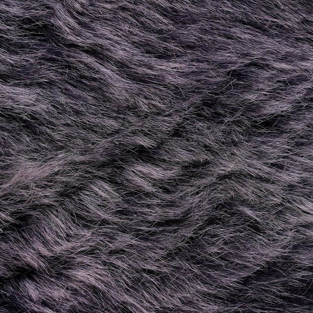 Non-Slip Faux Fur Knitted Rug (Size 180x60 cm) - Black