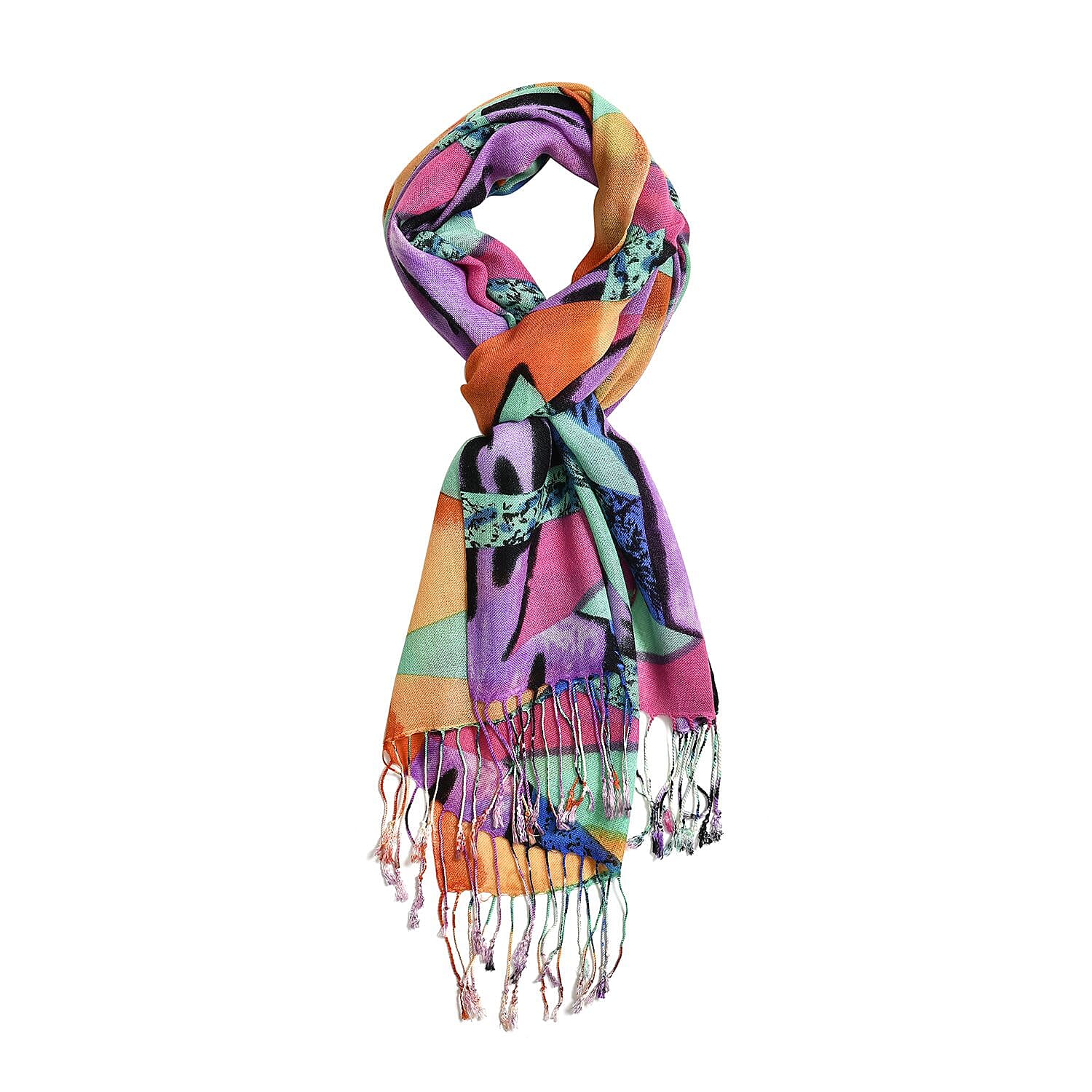 LA MAREY Dot Pattern 100% Merino Woolen Scarf (One Size,175x65 cm) - Multi 7390241 0
