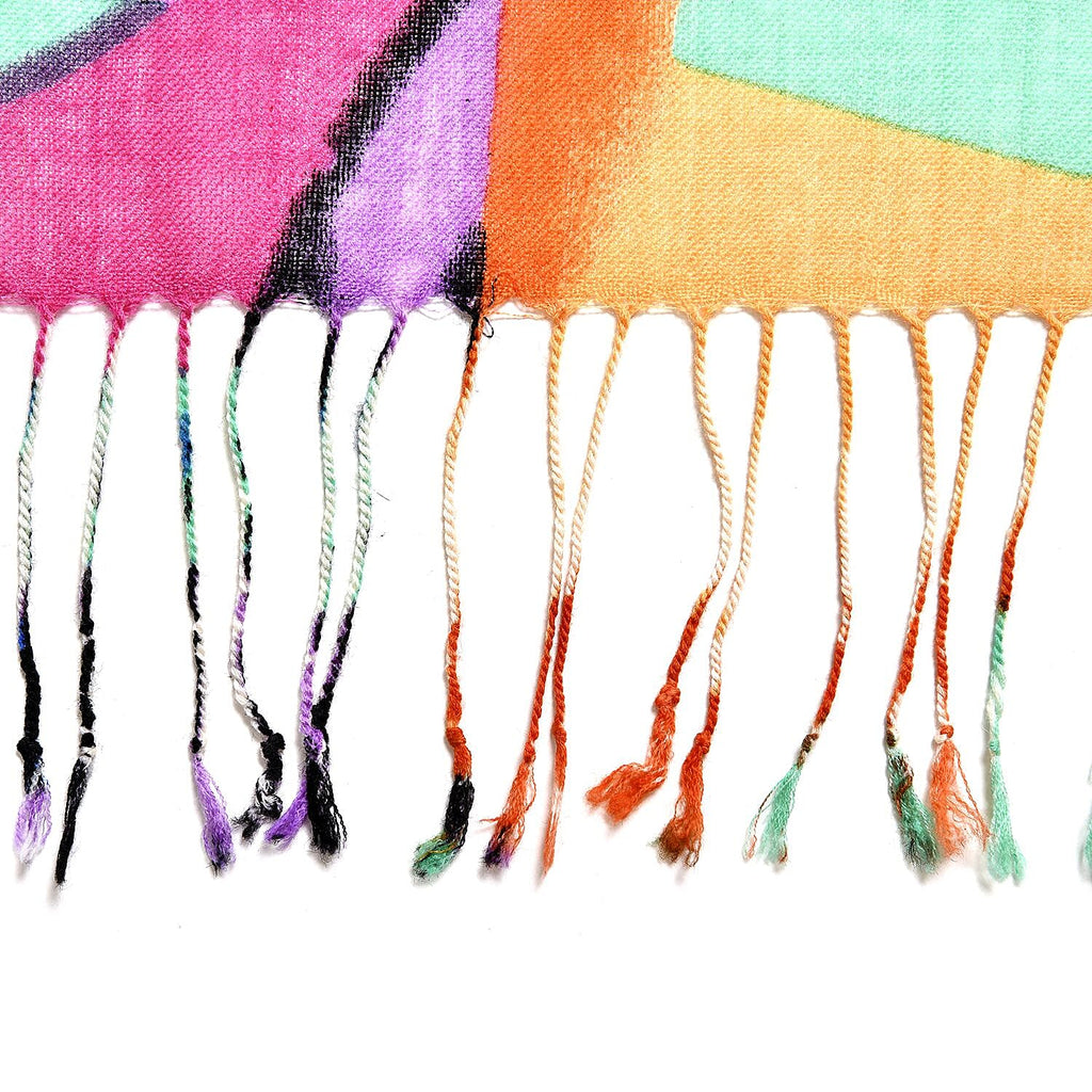LA MAREY Dot Pattern 100% Merino Woolen Scarf (One Size,175x65 cm) - Multi