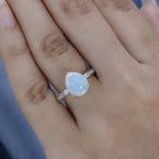 9K Yellow Gold Ethiopian Welo Opal & Moissanite Ring 2.12 Ct.