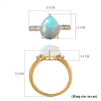 9K Yellow Gold Ethiopian Welo Opal & Moissanite Ring 2.12 Ct.