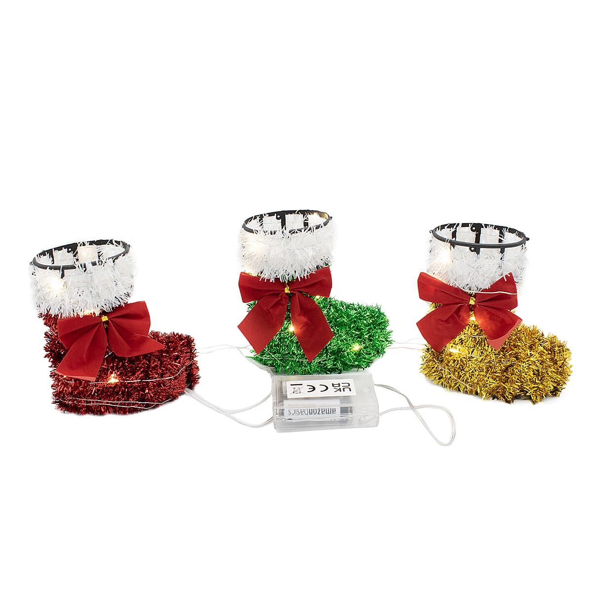 Set of 3 Stocking Christmas Lights (Battery Operated) - Multi 7551891 3