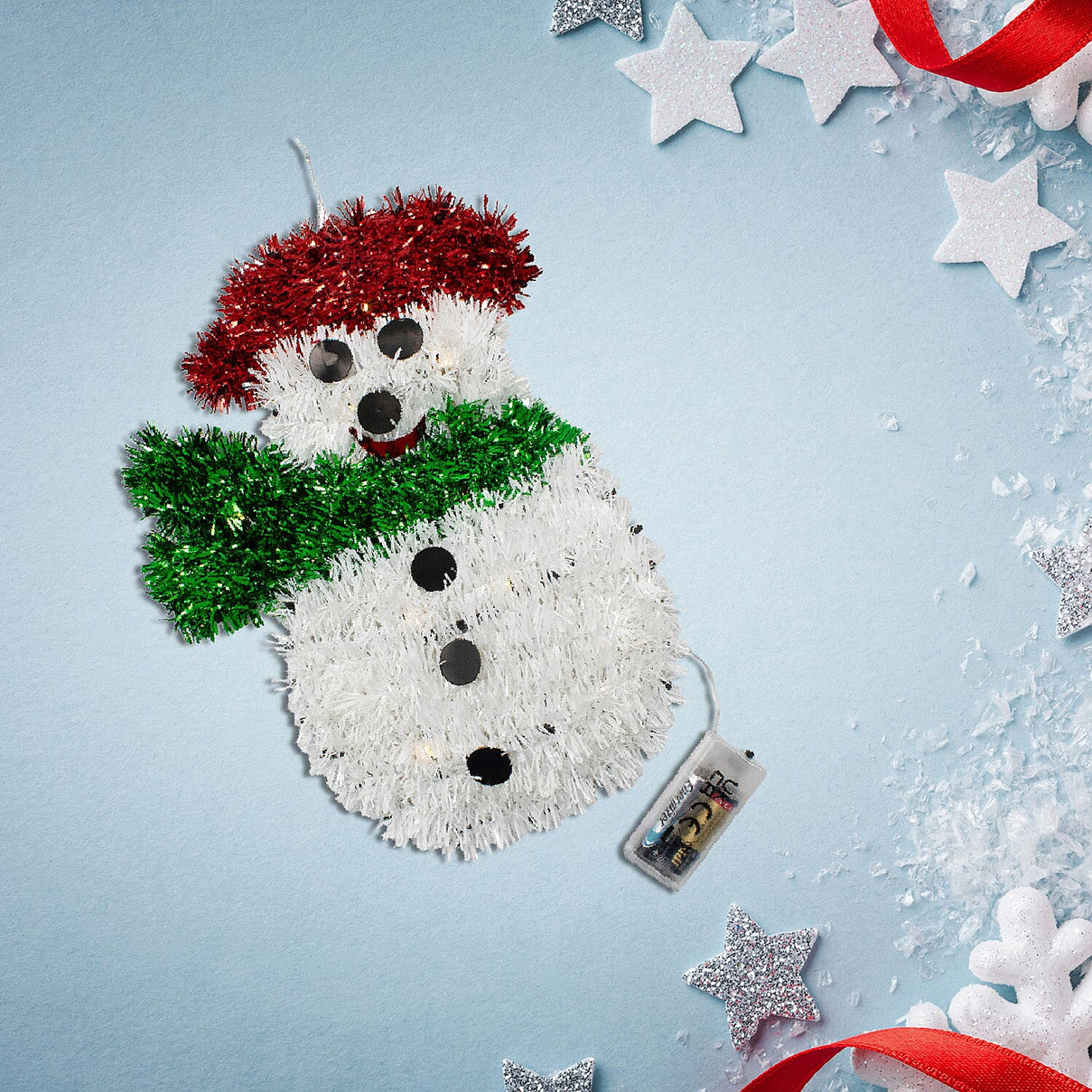 Light Up Tinsel Snowman 7551993 2