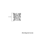 No Brand  White Diamond  Solitaire Stud Push Post Earring in Platinum Overlay Sterling Silver 0.01 ct,  Silver Wt. 11.9 Gms  0.012  Ct.