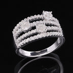 Diamond Ring in Platinum Overlay Sterling Silver 0.55 Ct.
