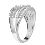 Diamond Ring in Platinum Overlay Sterling Silver 0.55 Ct.