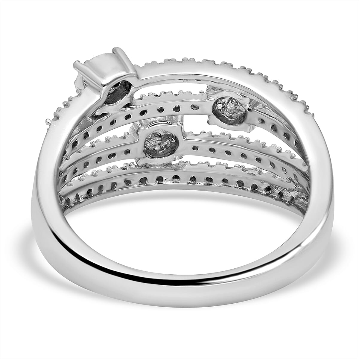 Diamond Ring in Platinum Overlay Sterling Silver 0.55 Ct. 7557327 4