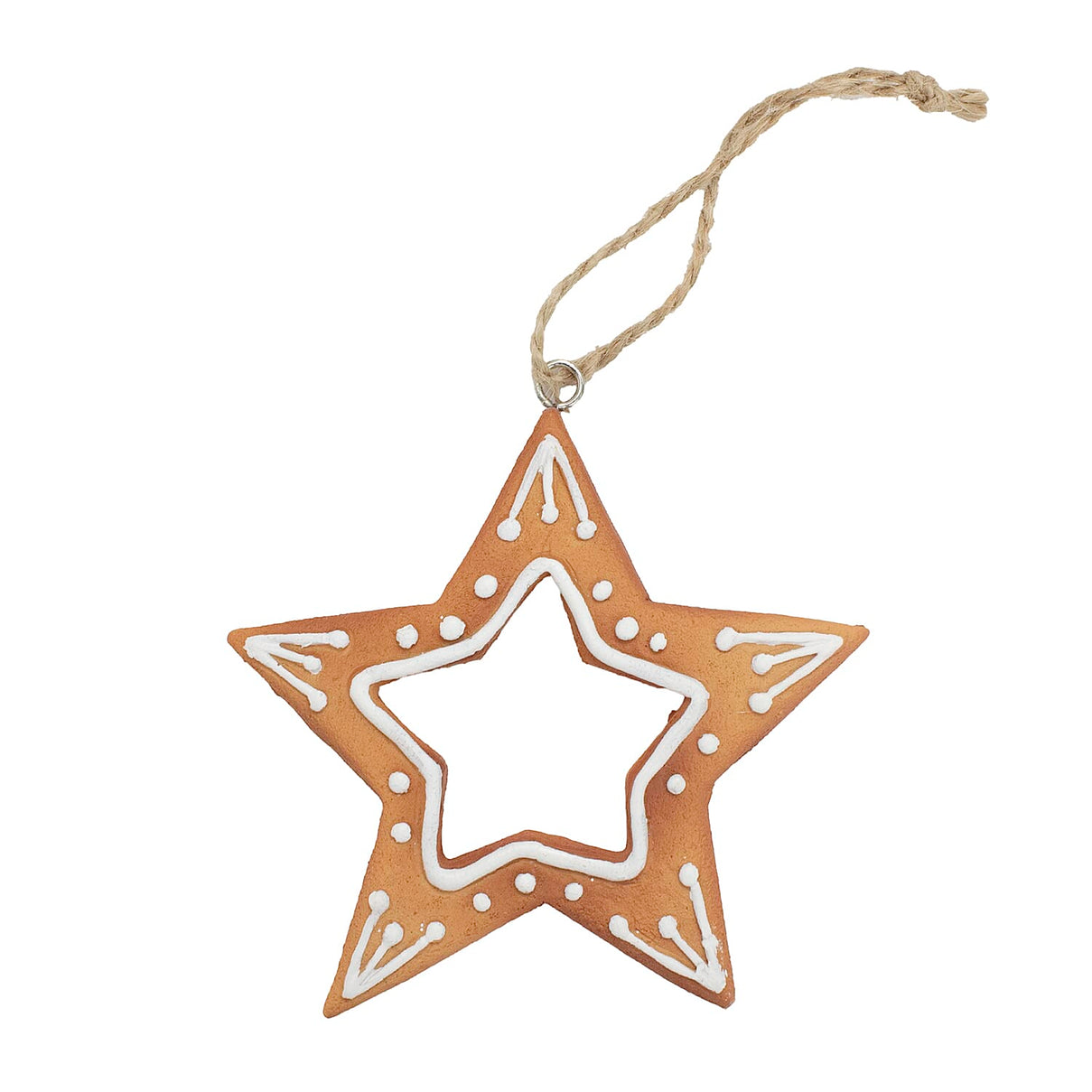 Set of 3 Hanging Gingerbread Christmas Tree Decor Ornaments - Rose Gold (Stars &amp; Bell) 7558185 2