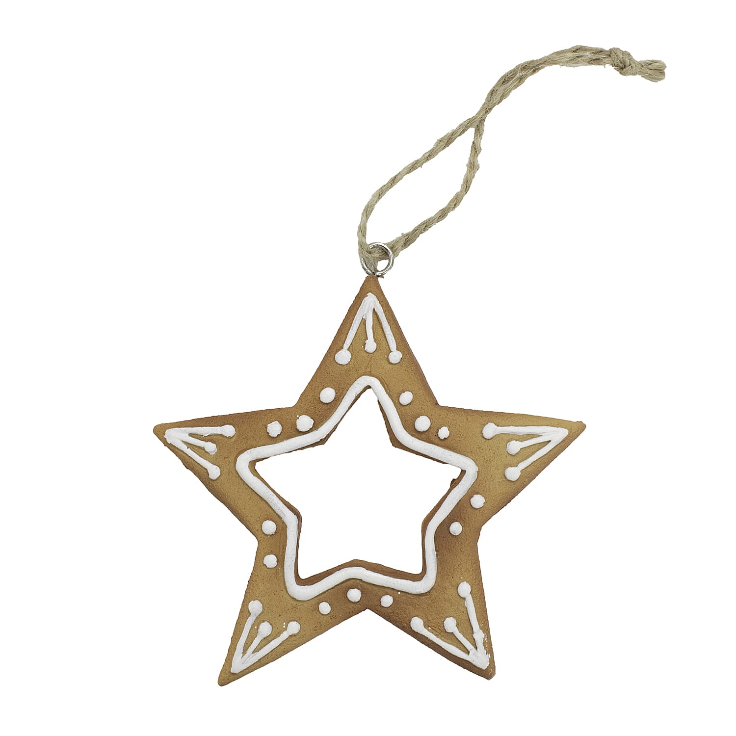 Set of 3 Hanging Gingerbread Christmas Tree Decor Ornaments - Rose Gold (Stars &amp; Bell) 7558185 2