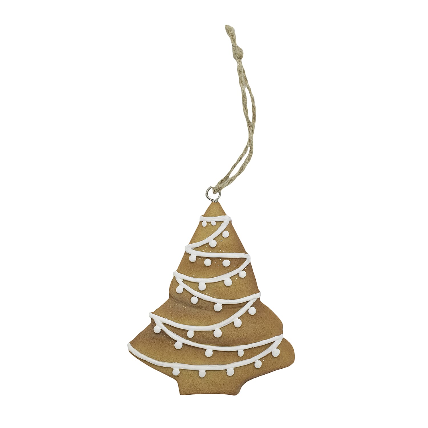 Set of 3 Hanging Gingerbread Christmas Tree Decor Ornaments - Rose Gold (Stars &amp; Bell) 7558185 3