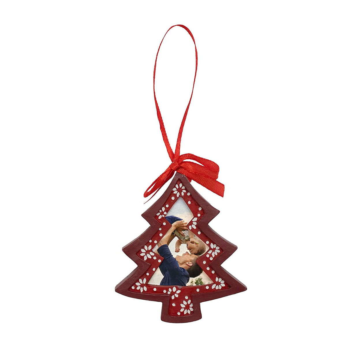 Set of 2 Hanging Photo Frames (Christmas Tree and Gnome) - Red 7558194 2