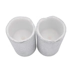 Black Friday  Deal - Set of 2 LED Glittered Wax Candles - Silver
