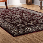 Luxurious Pile Carpet with Kashmiri Artistry (Size 180x120cm) - Red