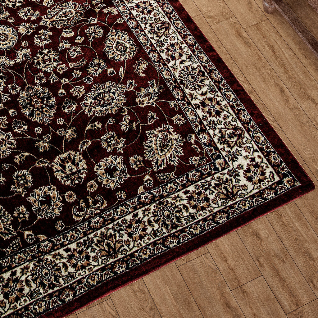 Luxurious Pile Carpet with Kashmiri Artistry (Size 180x120cm) - Red