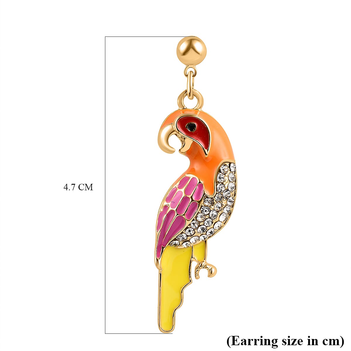 White Austrian Crystal Enamelled Parrot Earrings 7561588 5