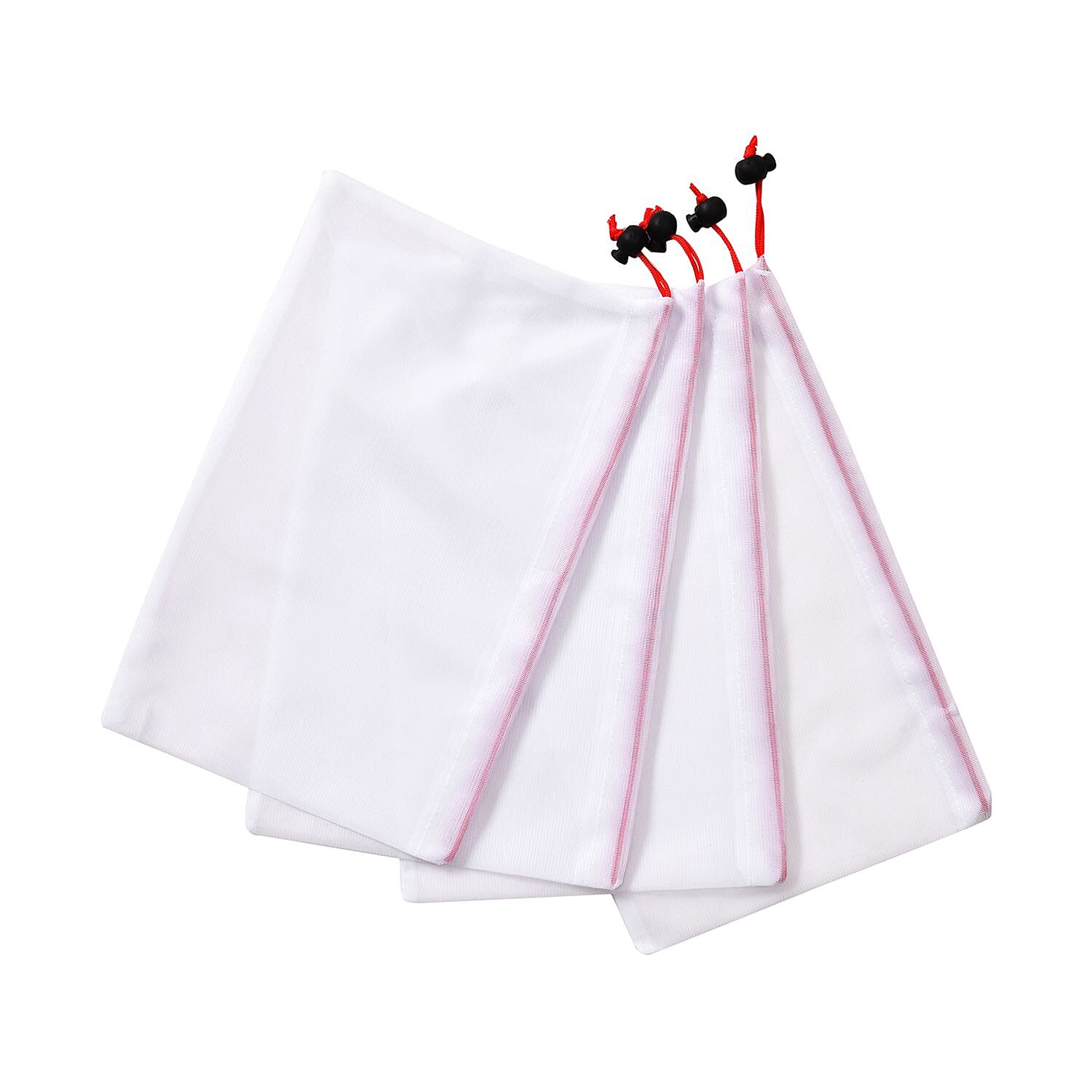 Set of 10 - Fruit Drawstring Eco-Friendly Mesh Bag Capacity - (4x14cm, 6x20cm) - White 7561952 3