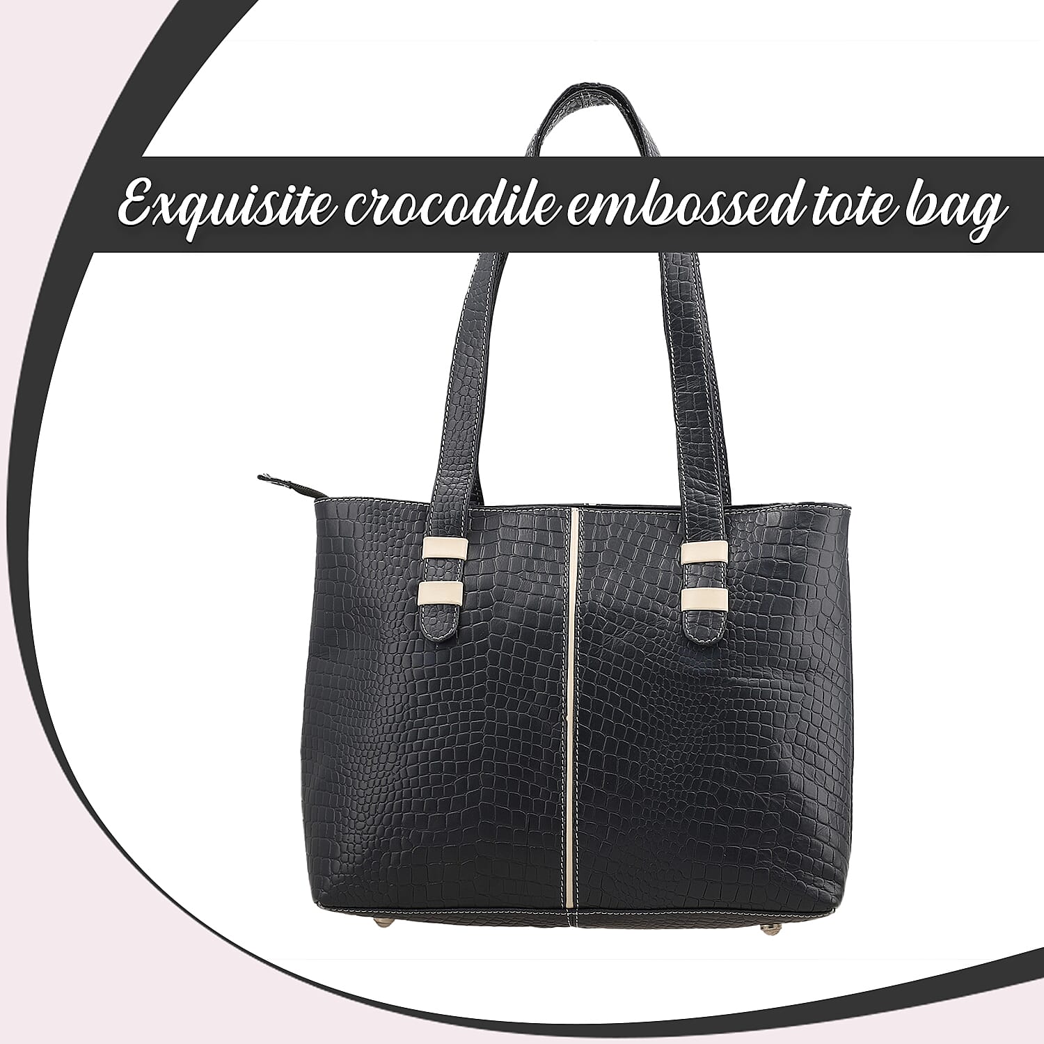 Crocodile Pattern Embossed Tote Bag 7562156 3