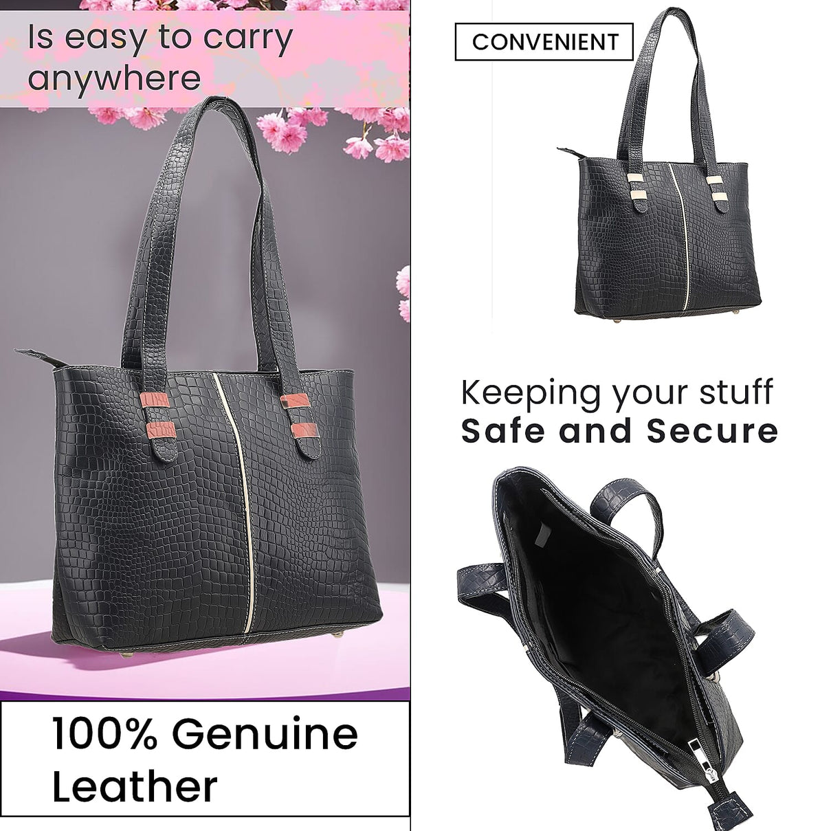 Crocodile Pattern Embossed Tote Bag 7562156 4