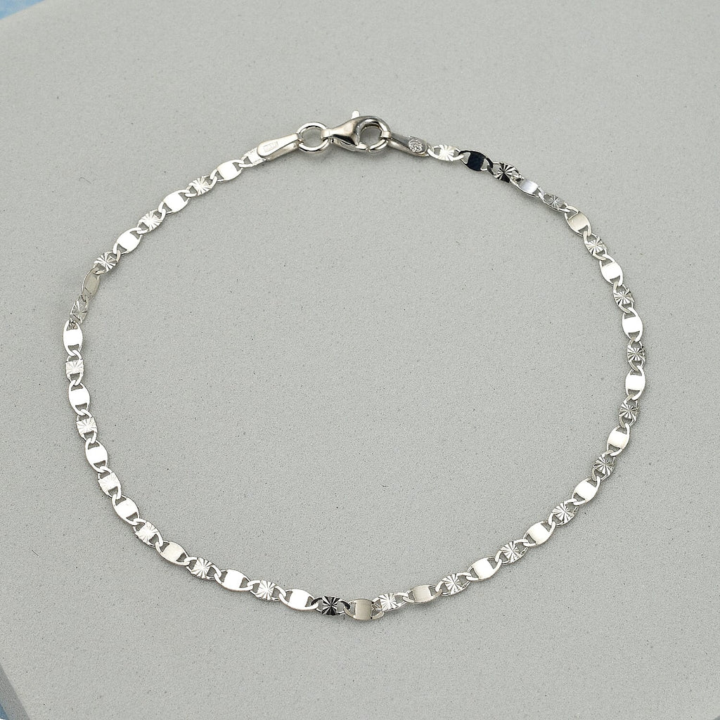 Designer Inspired - Italian Made Sterling Silver  Bracelet (Size - 7.5)