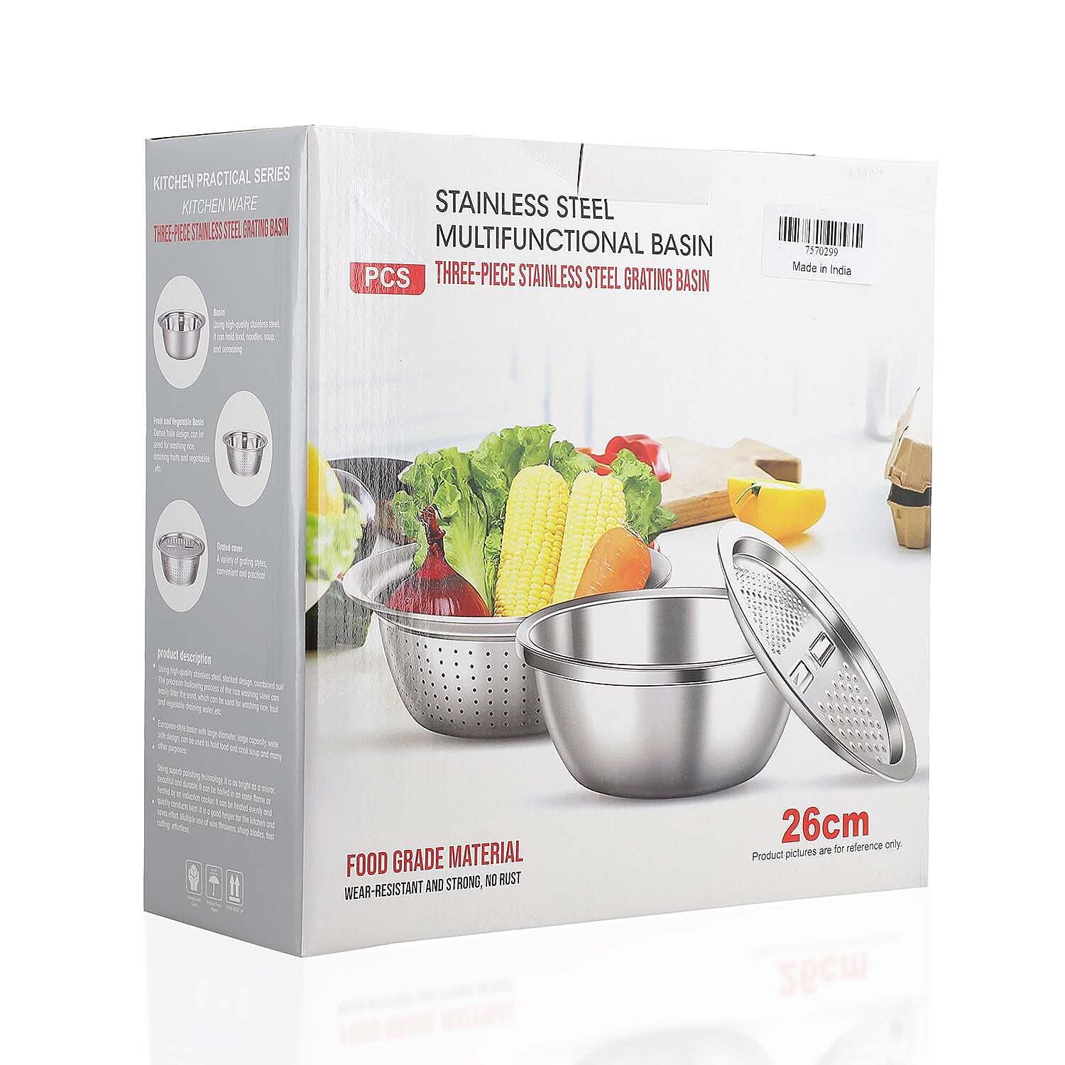 Versatile Multifunctional Basin Set 3 Stainless Steel 7570299 4