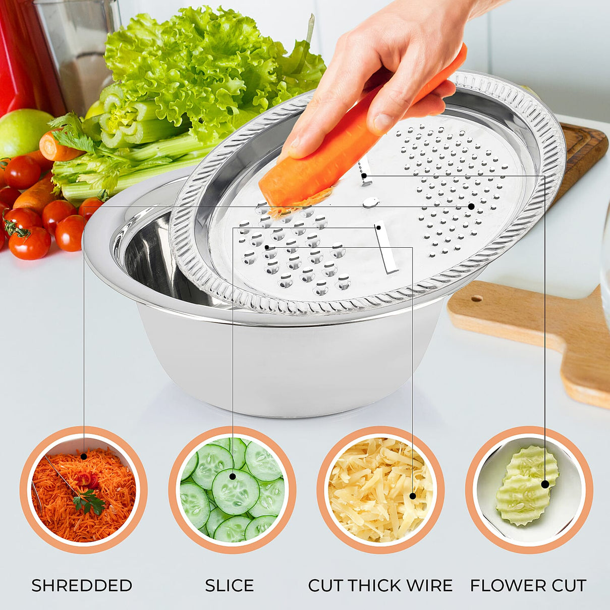 Versatile Multifunctional Basin Set 3 Stainless Steel 7570299 8