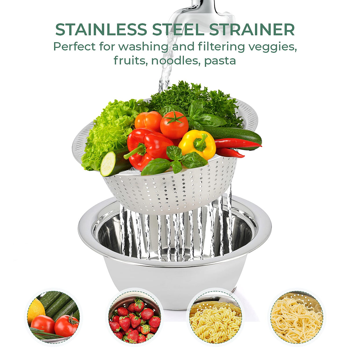 Versatile Multifunctional Basin Set 3 Stainless Steel 7570299 9
