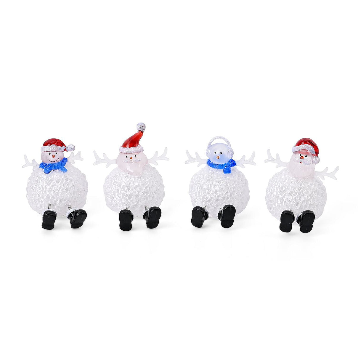 Set of 4 Battery Operated Lighted Santa Gnome Christmas Decor Lights 7572219 0