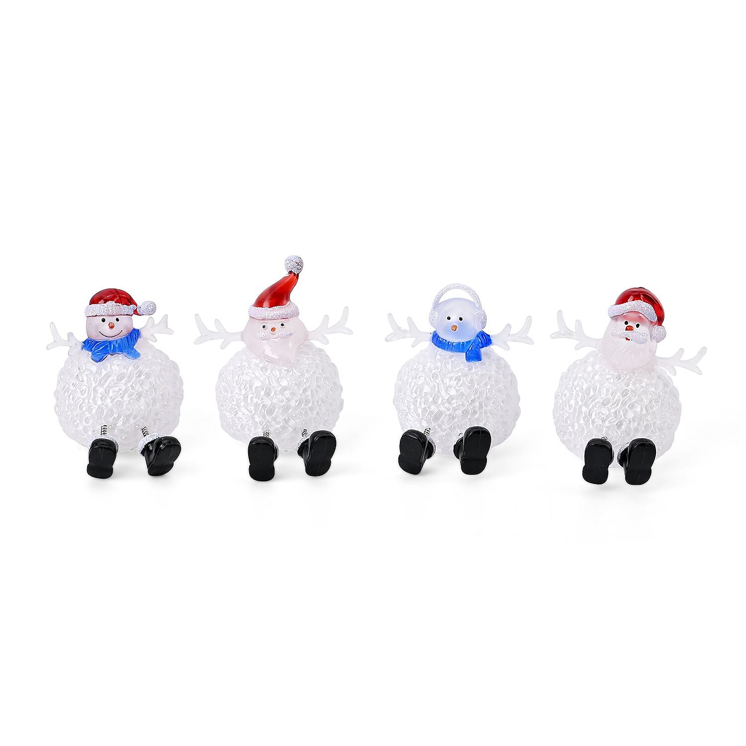 Set of 4 Battery Operated Lighted Santa Gnome Christmas Decor Lights 7572219 0
