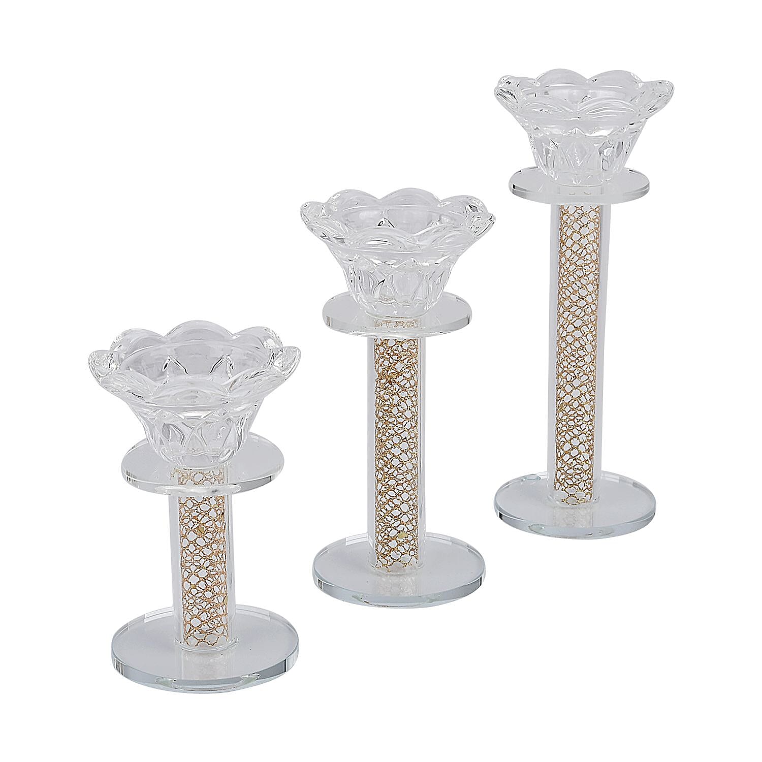 Set of 3 Candle Holder - Gold 7573898 0