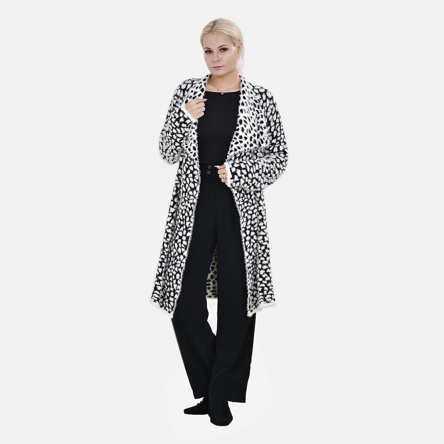 Tamsy Patterned Long Cardigan 7575466 0
