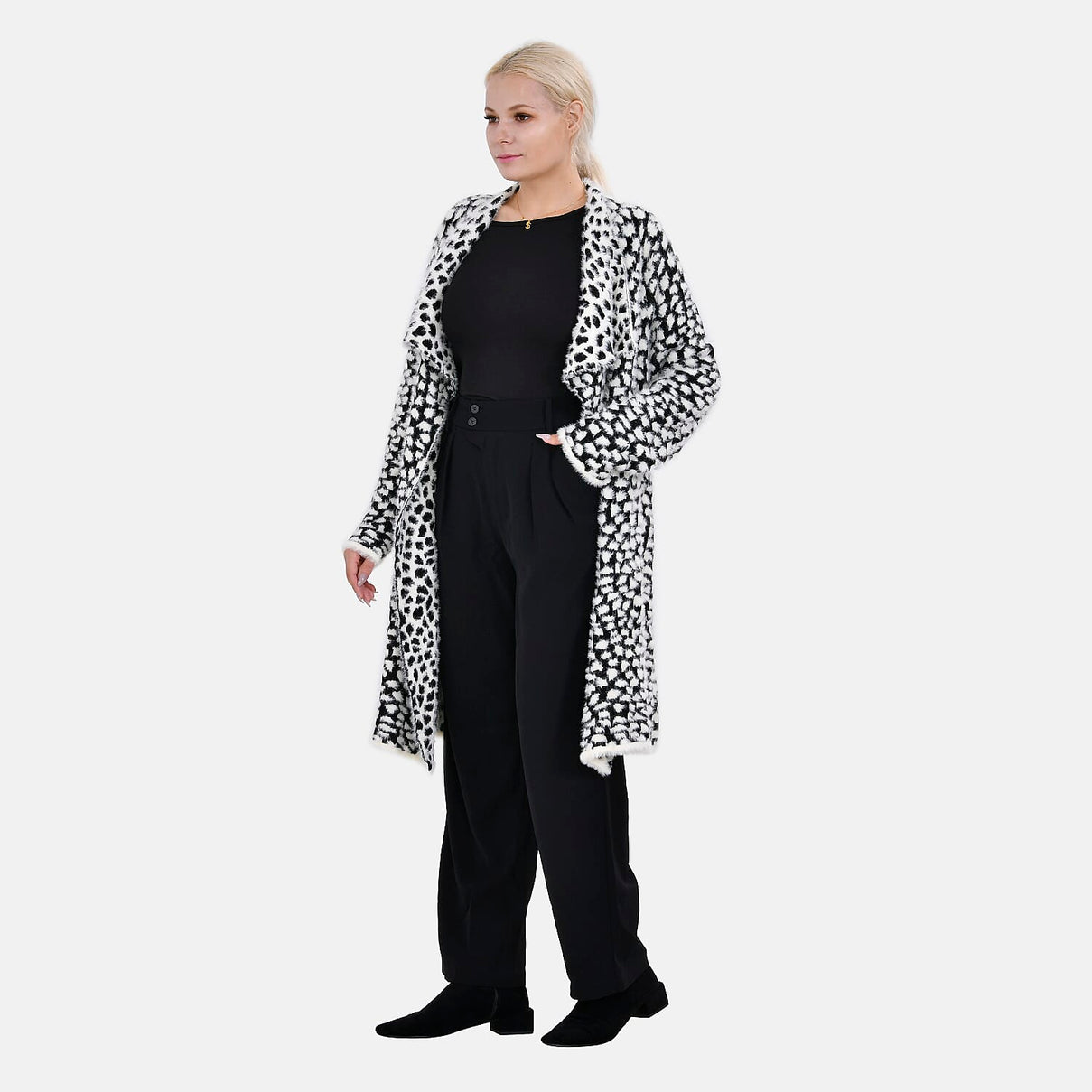Tamsy Patterned Long Cardigan 7575466 3