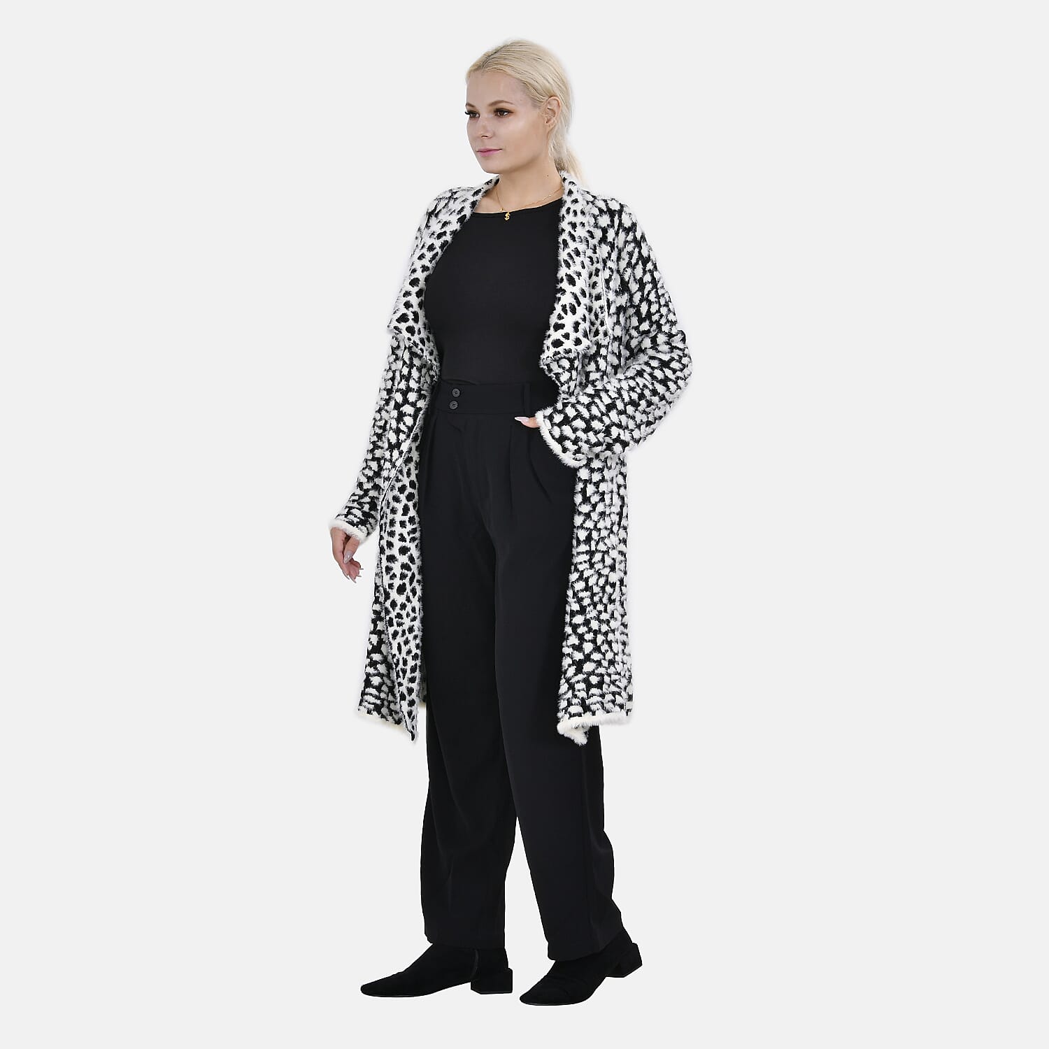 Tamsy Patterned Long Cardigan 7575466 3