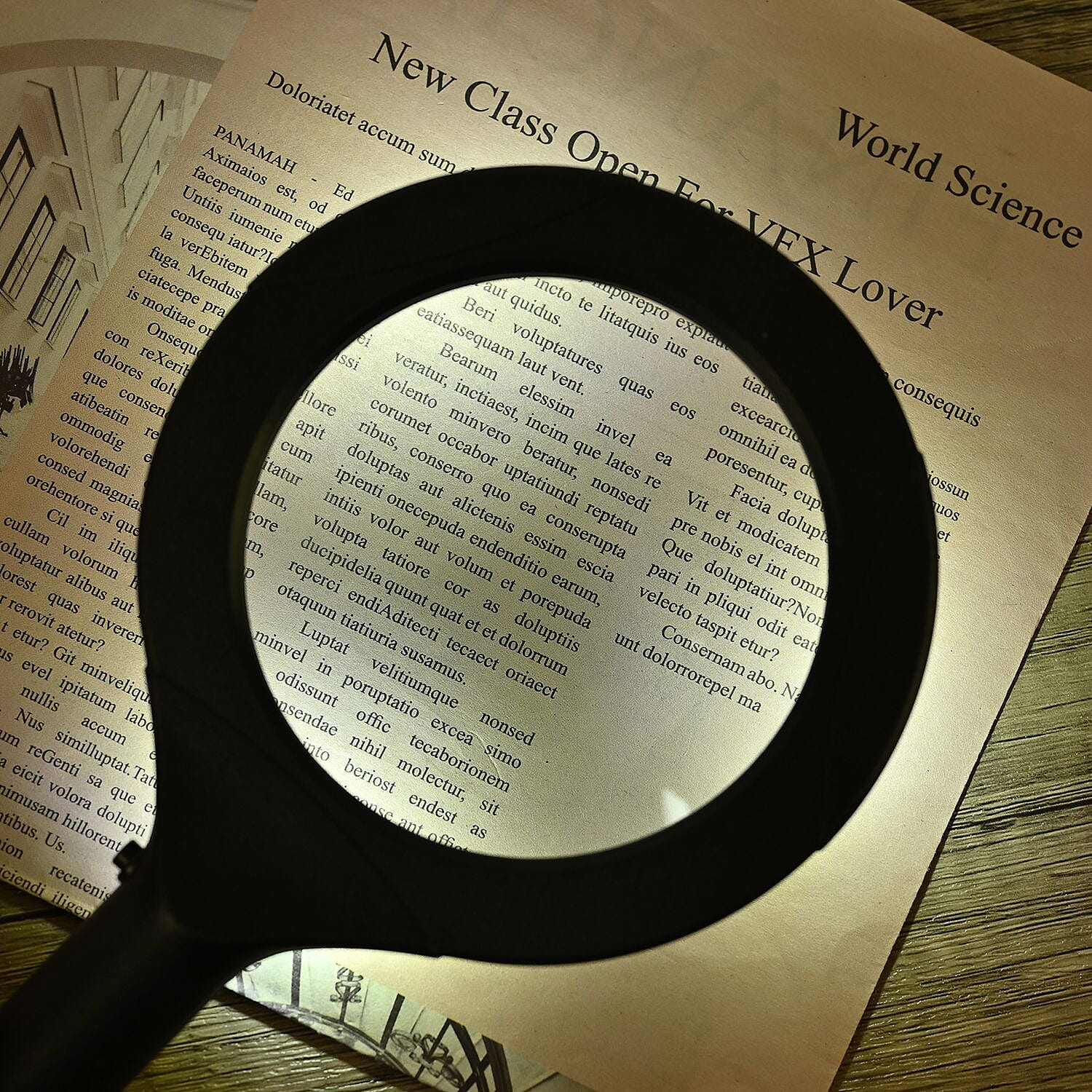 3 COB LED Powered Reading Magnifying Glass Lens 3X Reading (2 AA  Batteries, Not Incl.) - Black 7577214 3